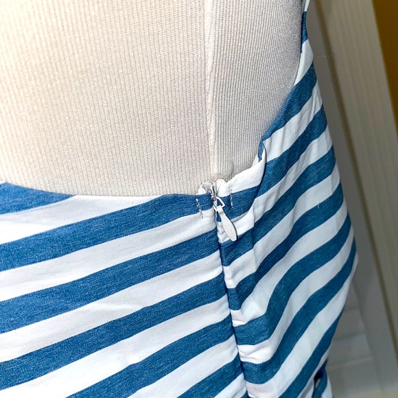 Striped Blue/White Jumpsuit Size Medium - Picture 5 of 6